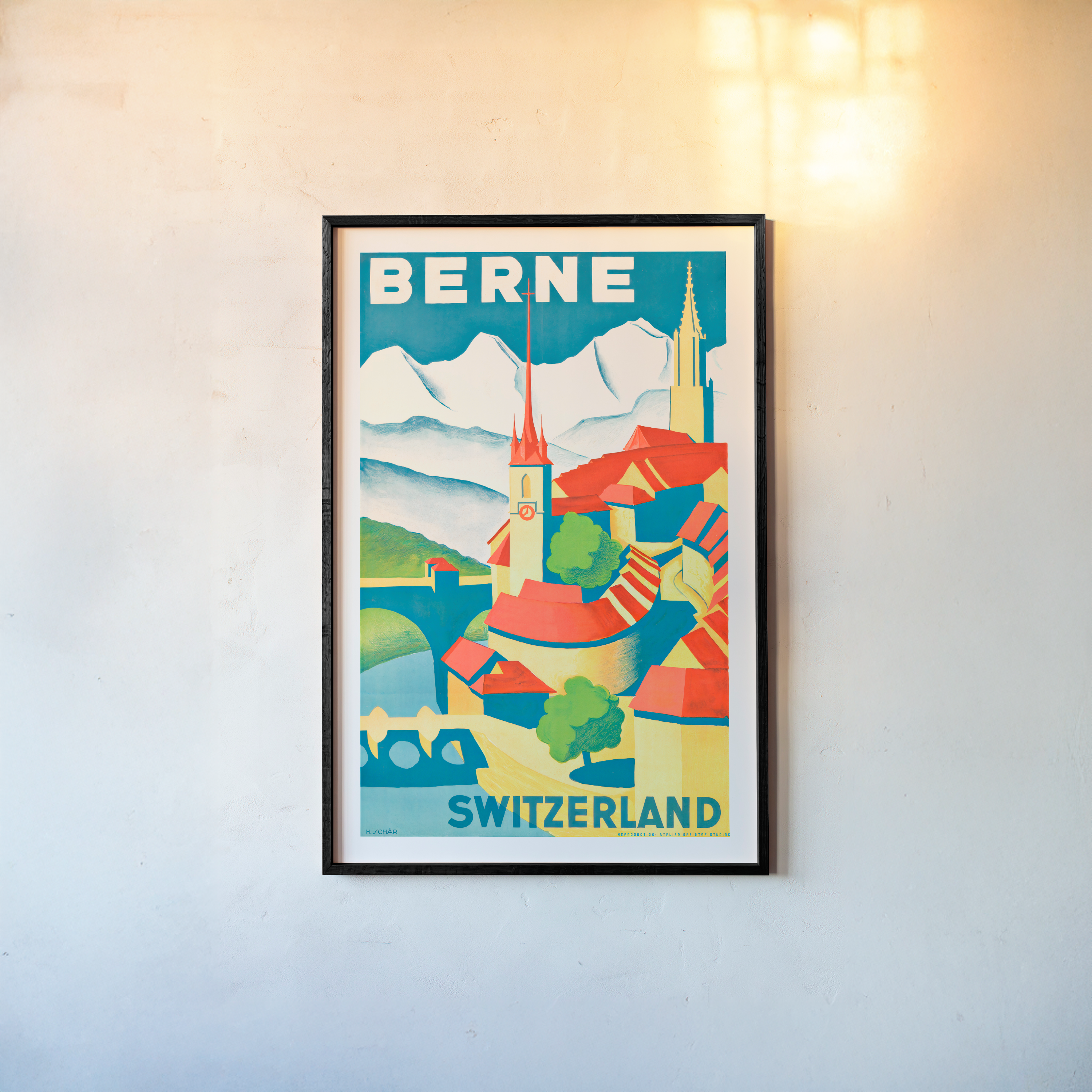 Framed poster of Berne Switzerland