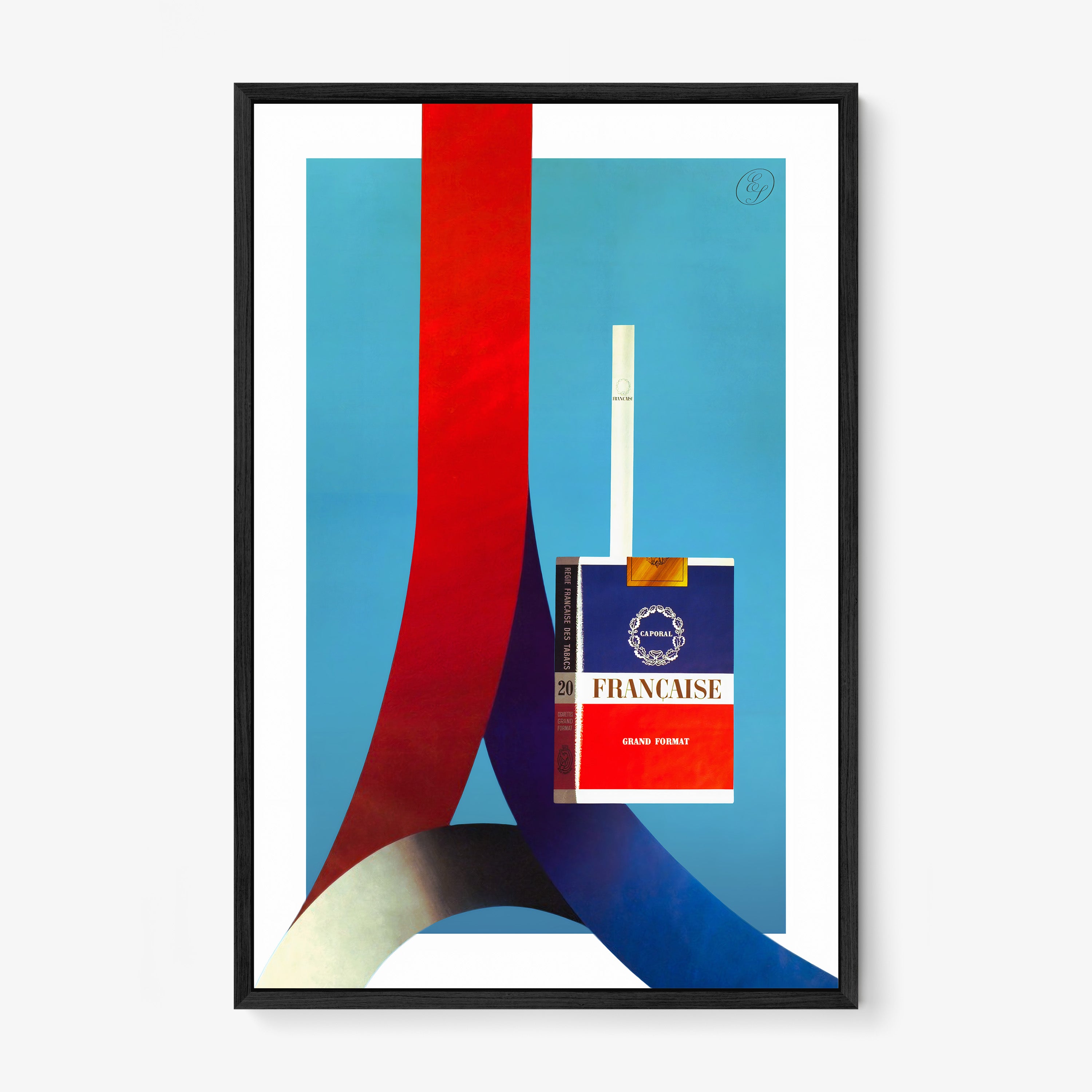 A poster features a french cigarette advertisement