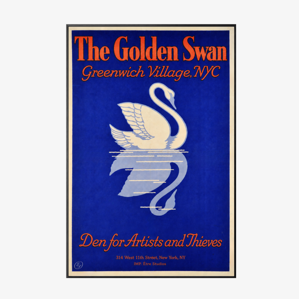 Golden Swan Black Metal Frame
