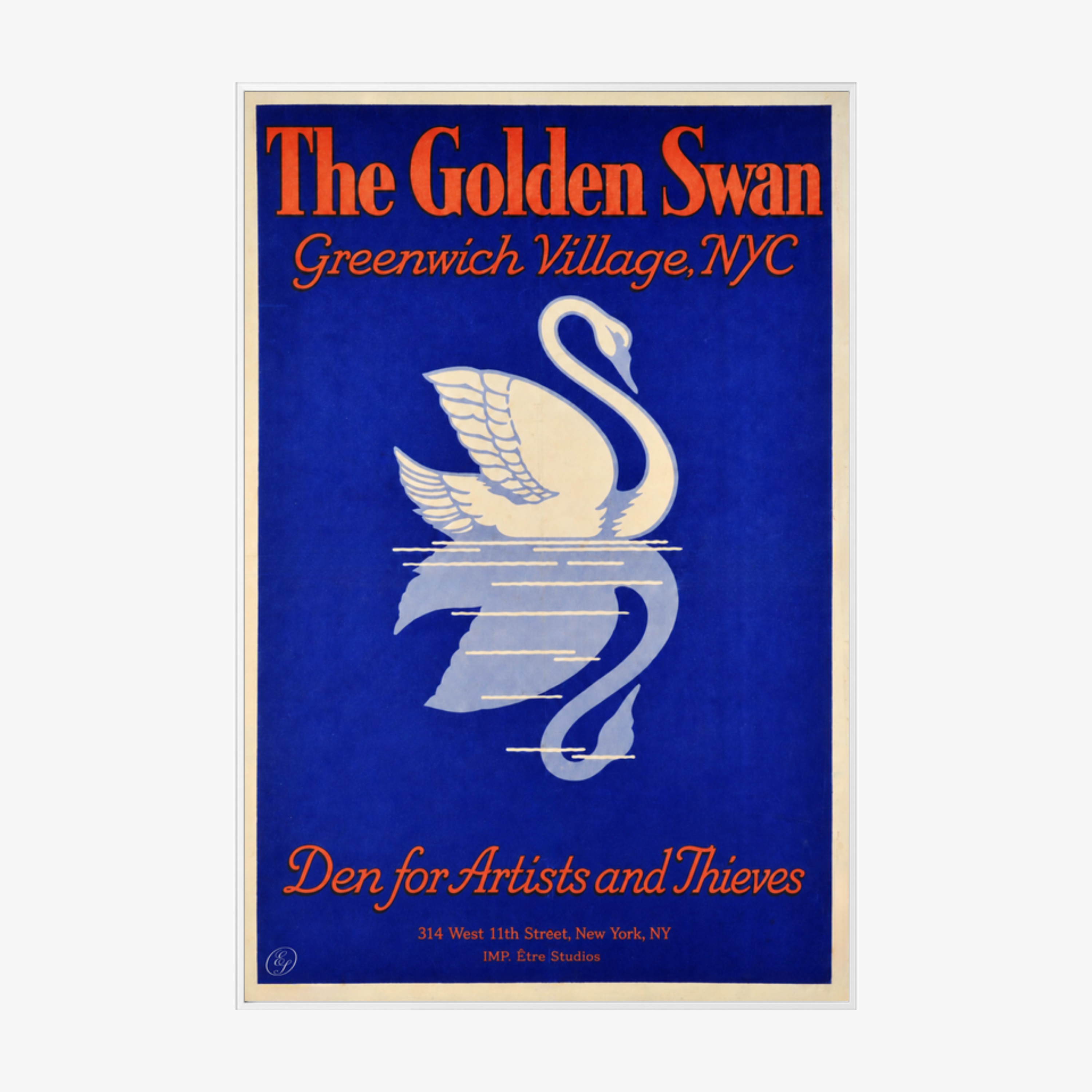 Golden Swan White Metal Frame
