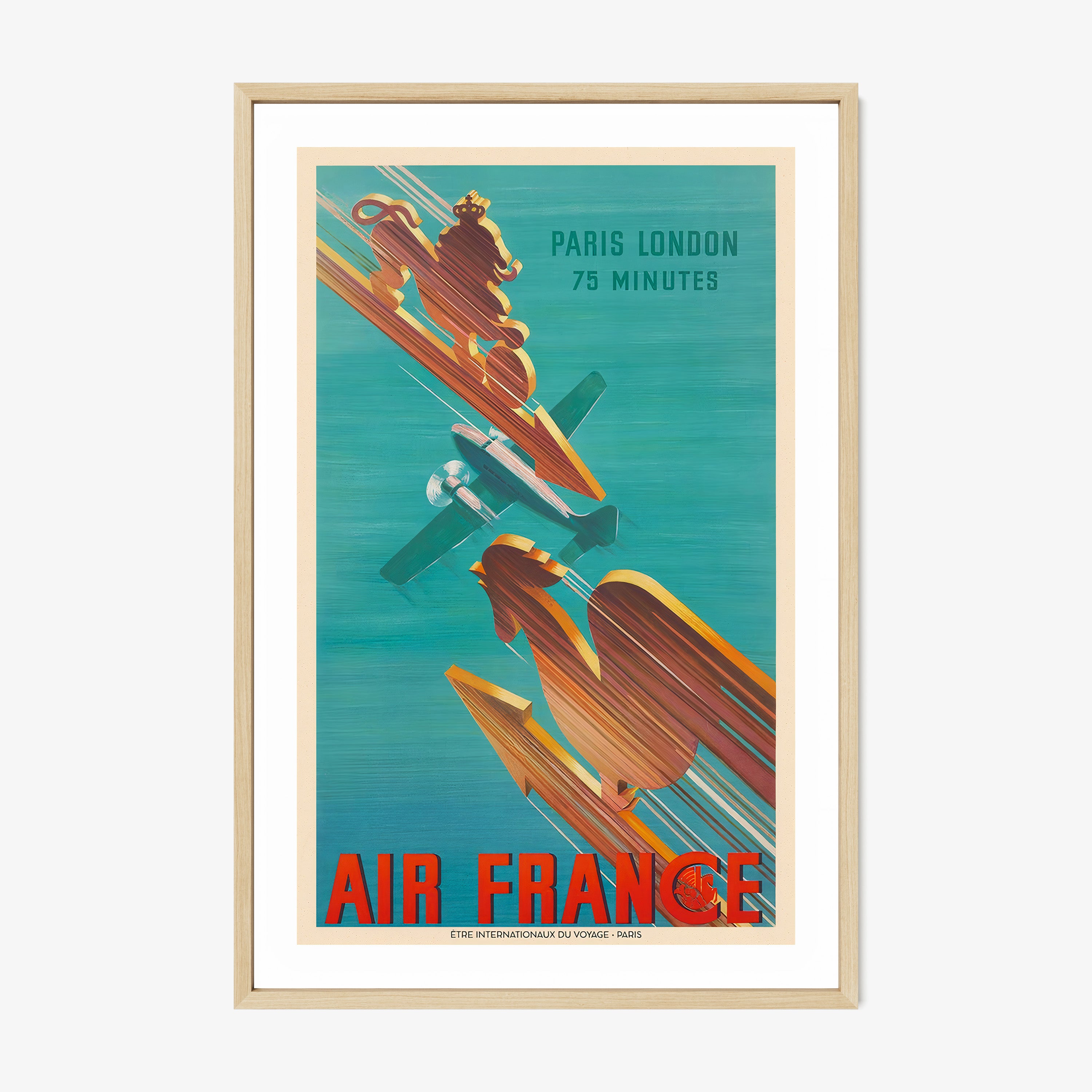 Framed Air France poster on a wall