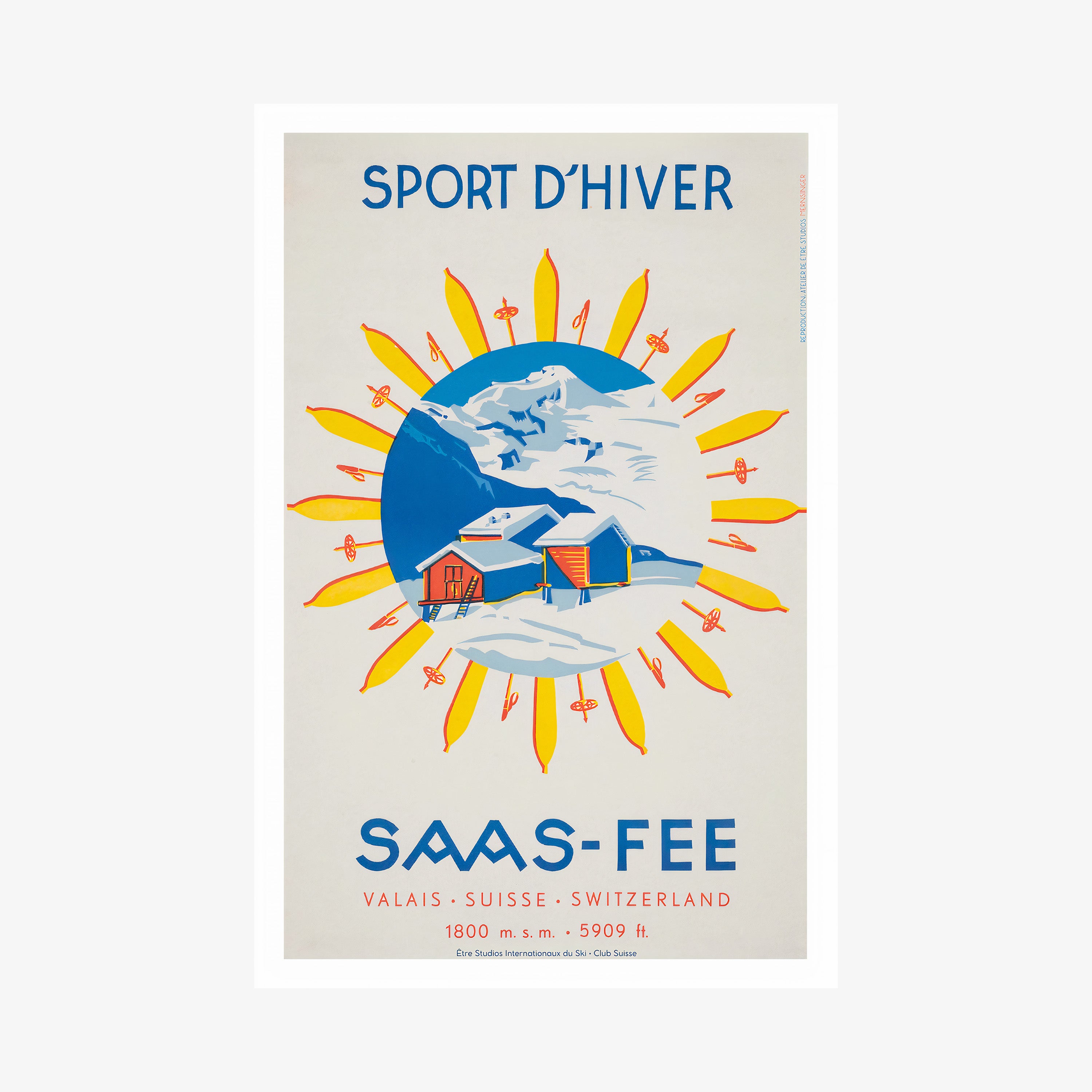 Poster of 'Sport d'Hiver Saas-Fee' on a wall