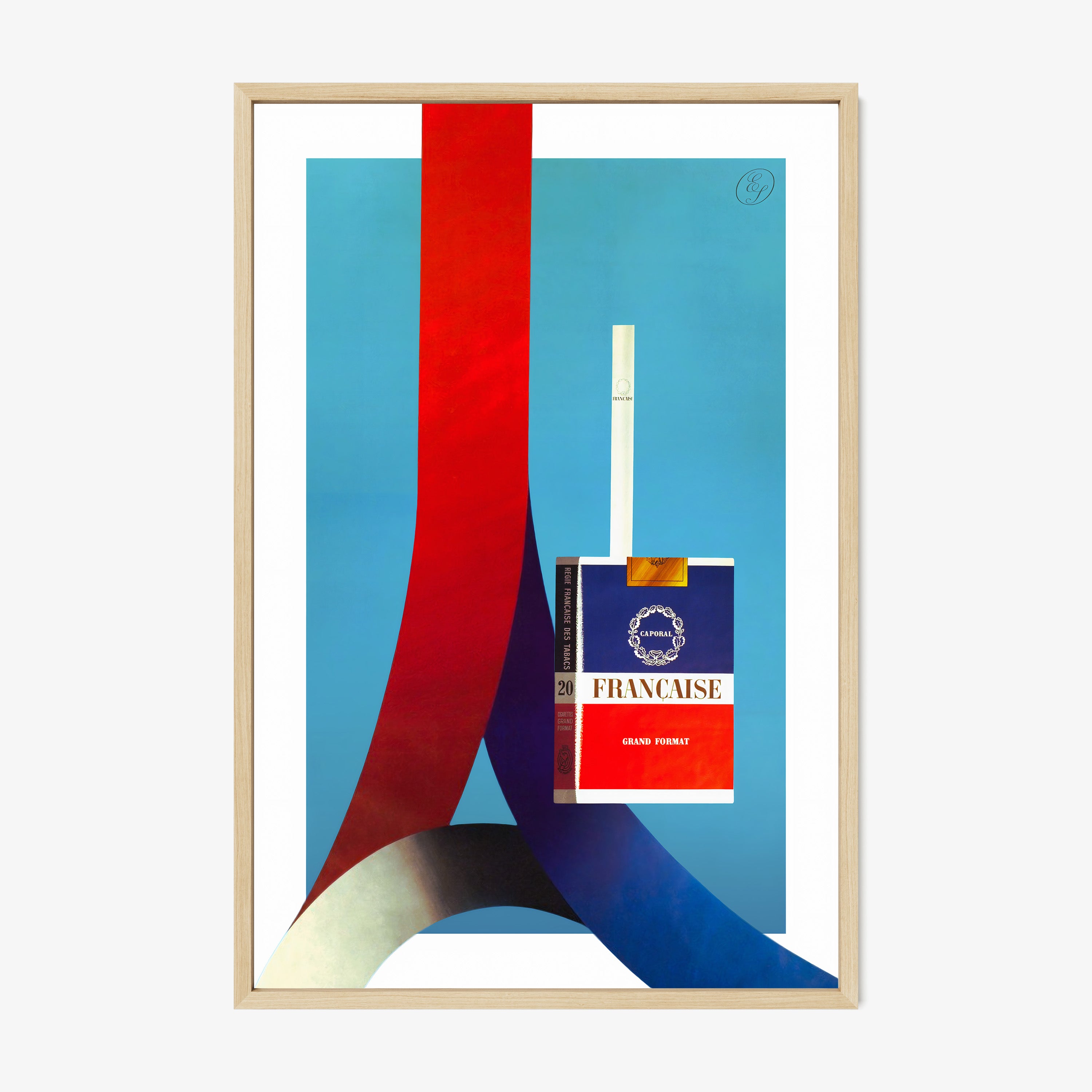 A poster features a french cigarette advertisement