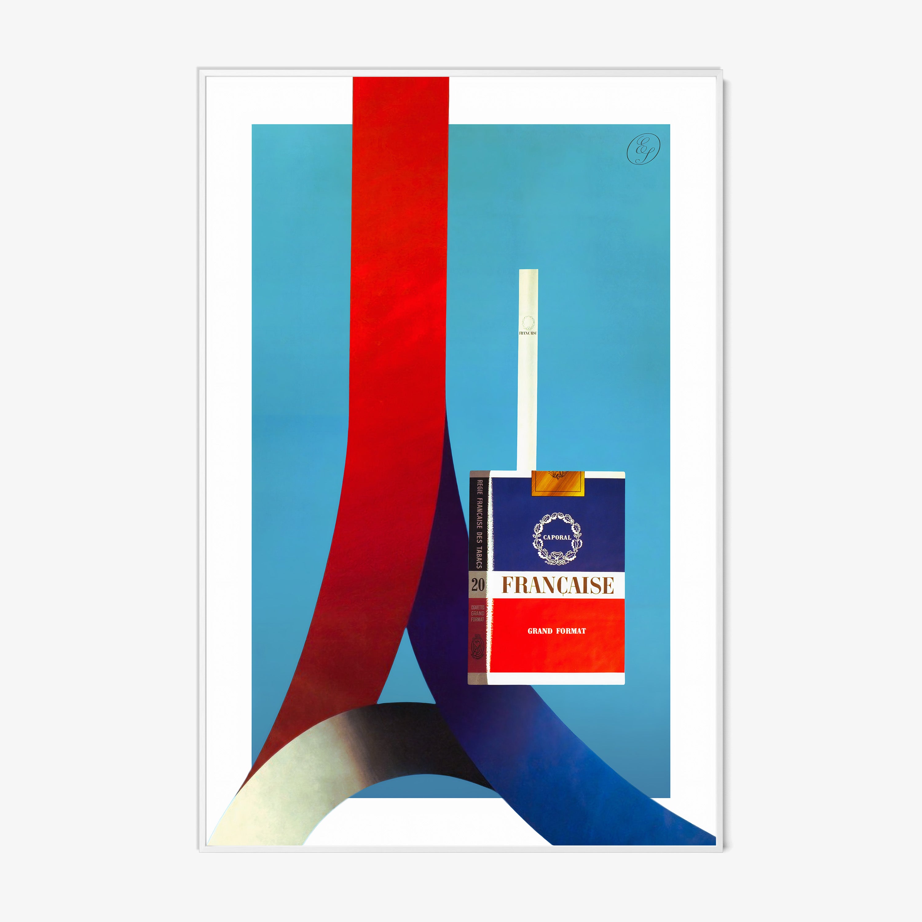 A poster features a french cigarette advertisement