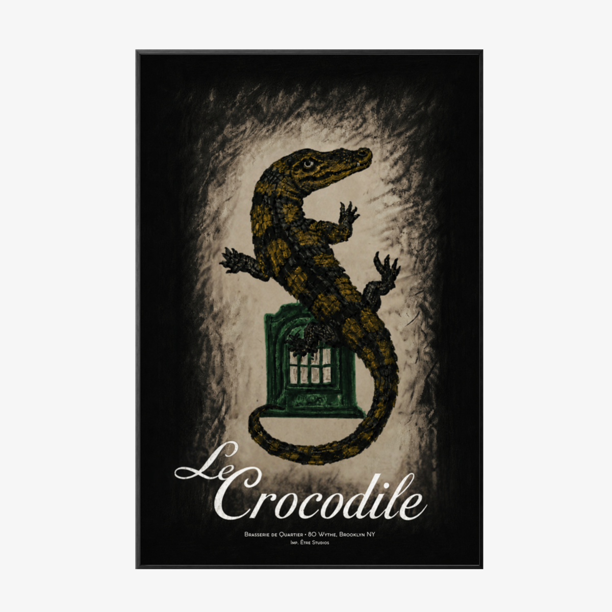 Le Crocodile Black Metal Frame
