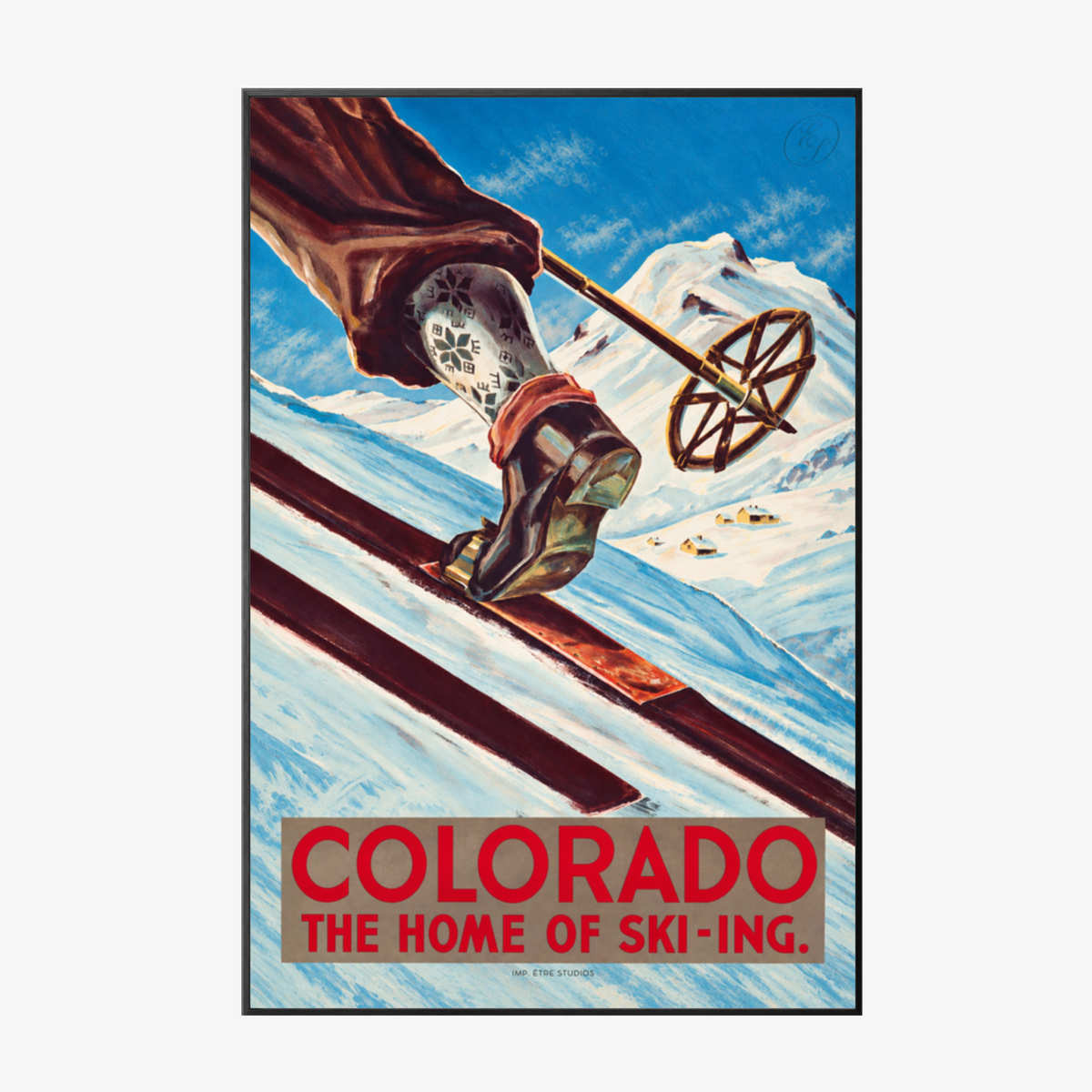 Colorado Home of Ski Black Metal Frame